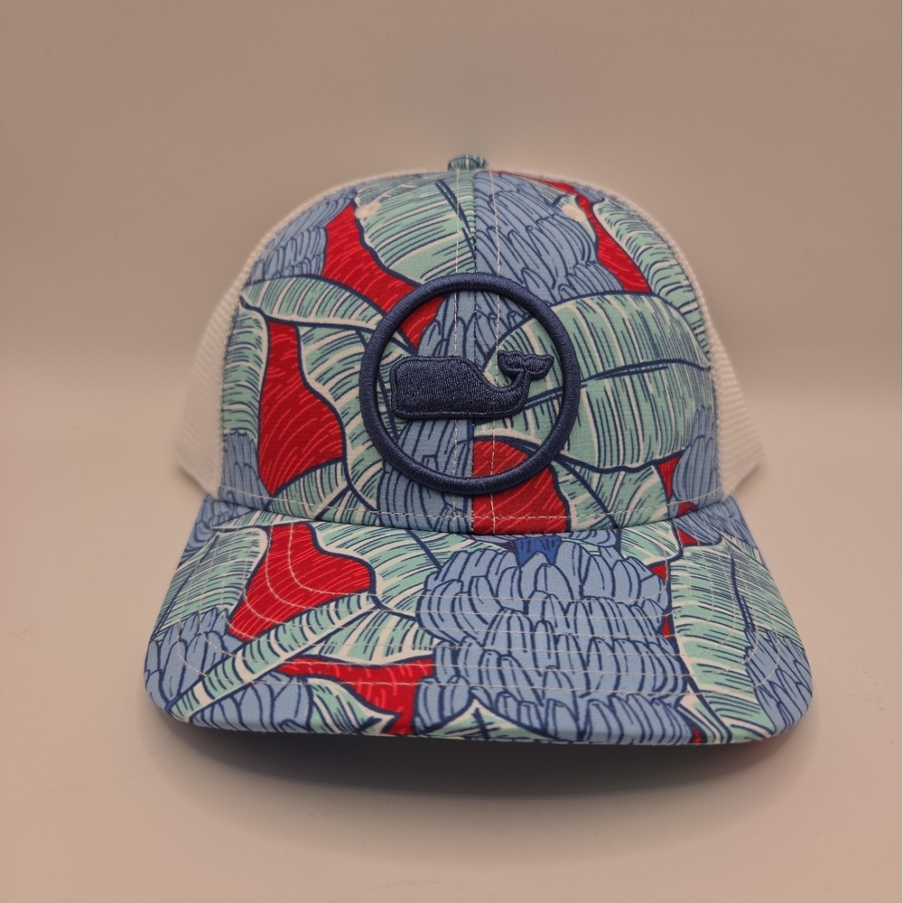 VINEYARD VINES BANANA TROPICAL WHALE DOT TRUCKER BALL CAP HAT  NEW